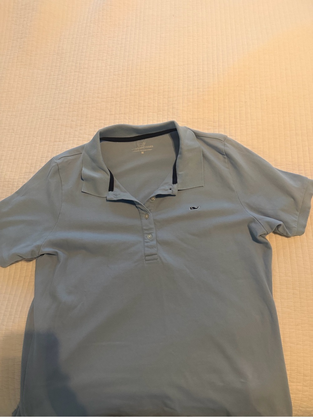 Vineyard Vines Womens Pale Blue Short-Sleeve Polo